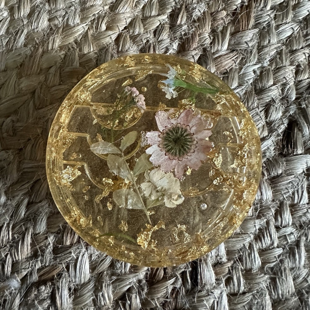 Handmade Resin Floral Gold Speck Faux Eyelash‎ Carrying Storage Case